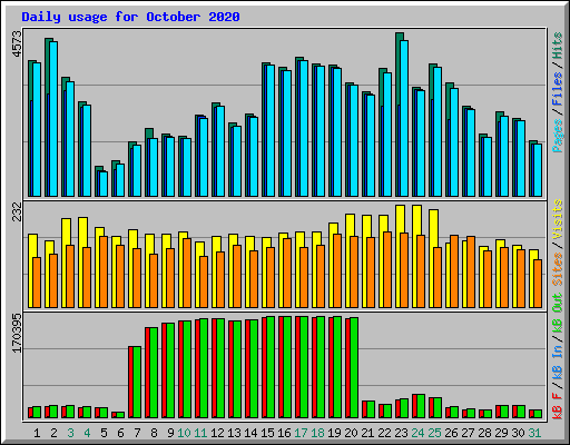 Daily usage for October 2020