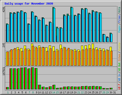 Daily usage for November 2020