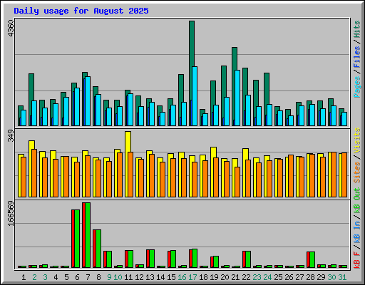 Daily usage for August 2025