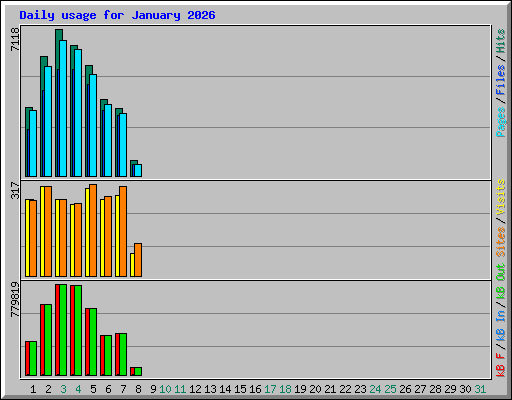 Daily usage for January 2026