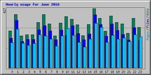 Hourly usage for June 2016