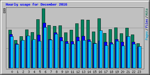 Hourly usage for December 2016