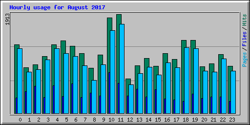 Hourly usage for August 2017