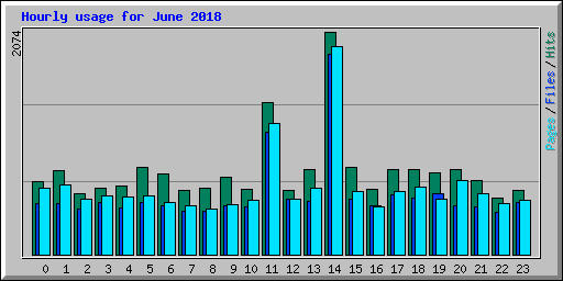 Hourly usage for June 2018