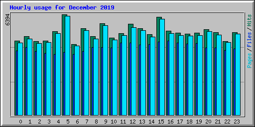 Hourly usage for December 2019