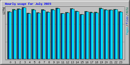 Hourly usage for July 2023