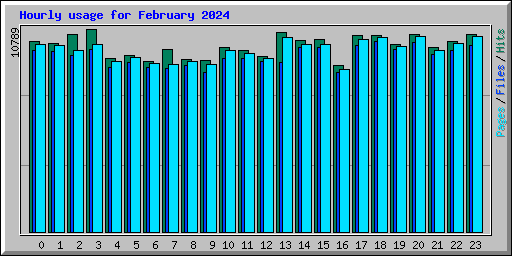 Hourly usage for February 2024