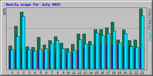 Hourly usage for July 2025